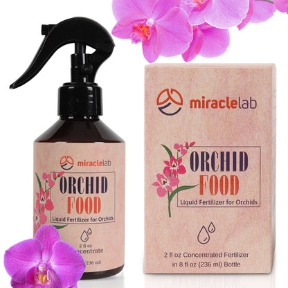 Miracle Lab Ready to Use Orchid Fertilizer- Special Formula with Natural Organic Ingredients (2 oz Concentrated Orchid Food)